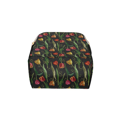 Tulip Embroidered Pattern Print Design TP01 Diaper Bag Backpack