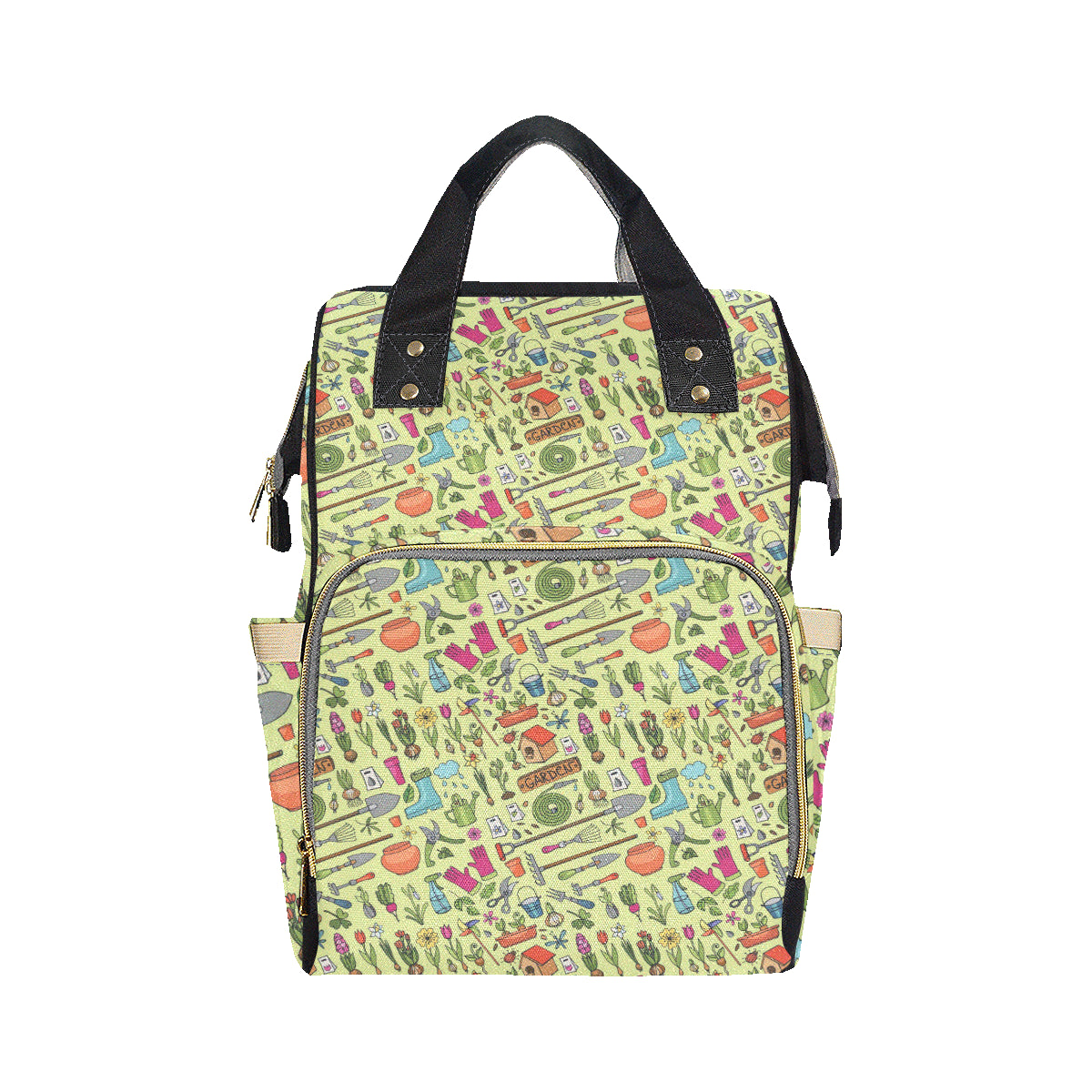 Gardening Pattern Print Design G02 Diaper Bag Backpack