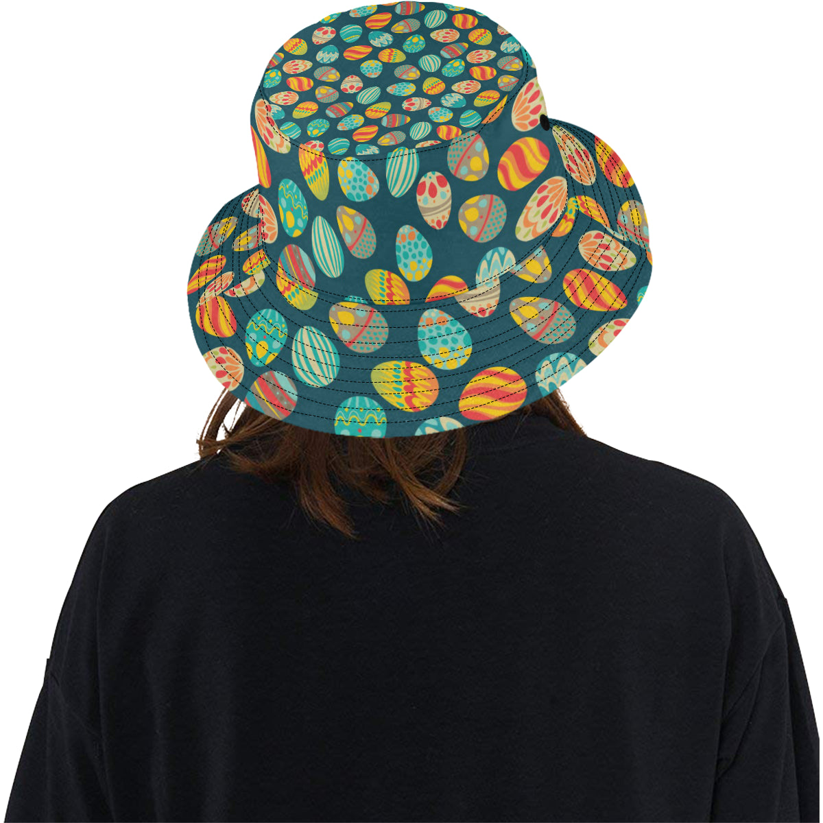 Easter Eggs Pattern Print Design RB09 Unisex Bucket Hat