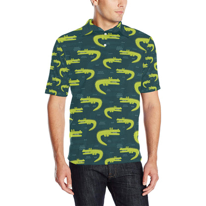 Alligator Pattern Print Design 03 Men Polo Shirt