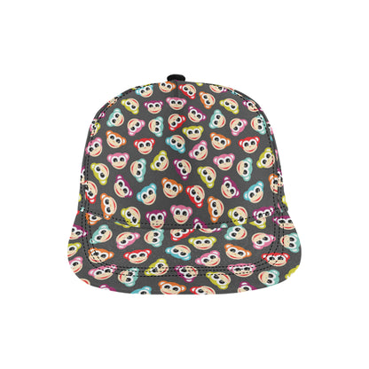 Monkey Head Design Themed Print Snapback Cap