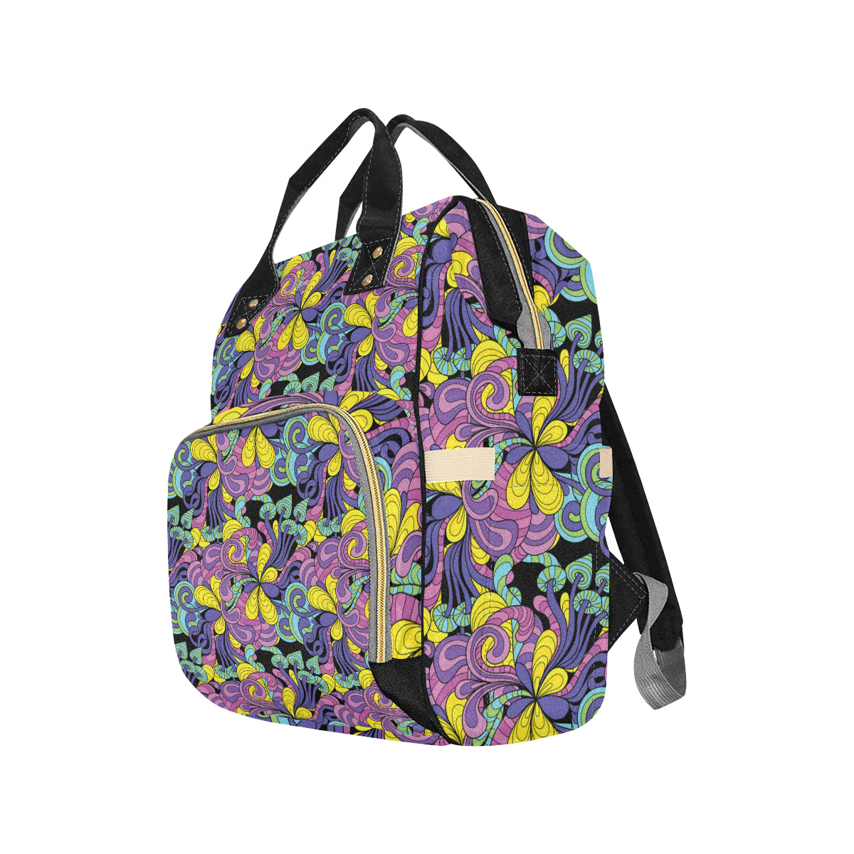 Psychedelic Pattern Print Design A04 Diaper Bag Backpack