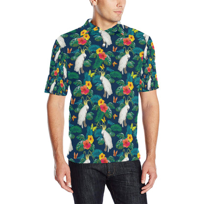 Cockatoo Tropical Pattern Print Design 02 Men Polo Shirt