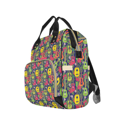 Ukulele Tropical Pattern Print Design 03 Diaper Bag Backpack