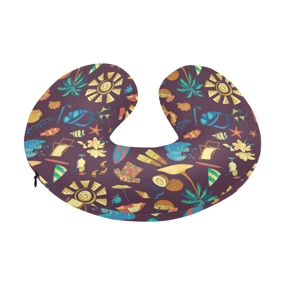 Aloha Hawaii Pattern Print Design 01 U-Shaped Travel Neck Pillow