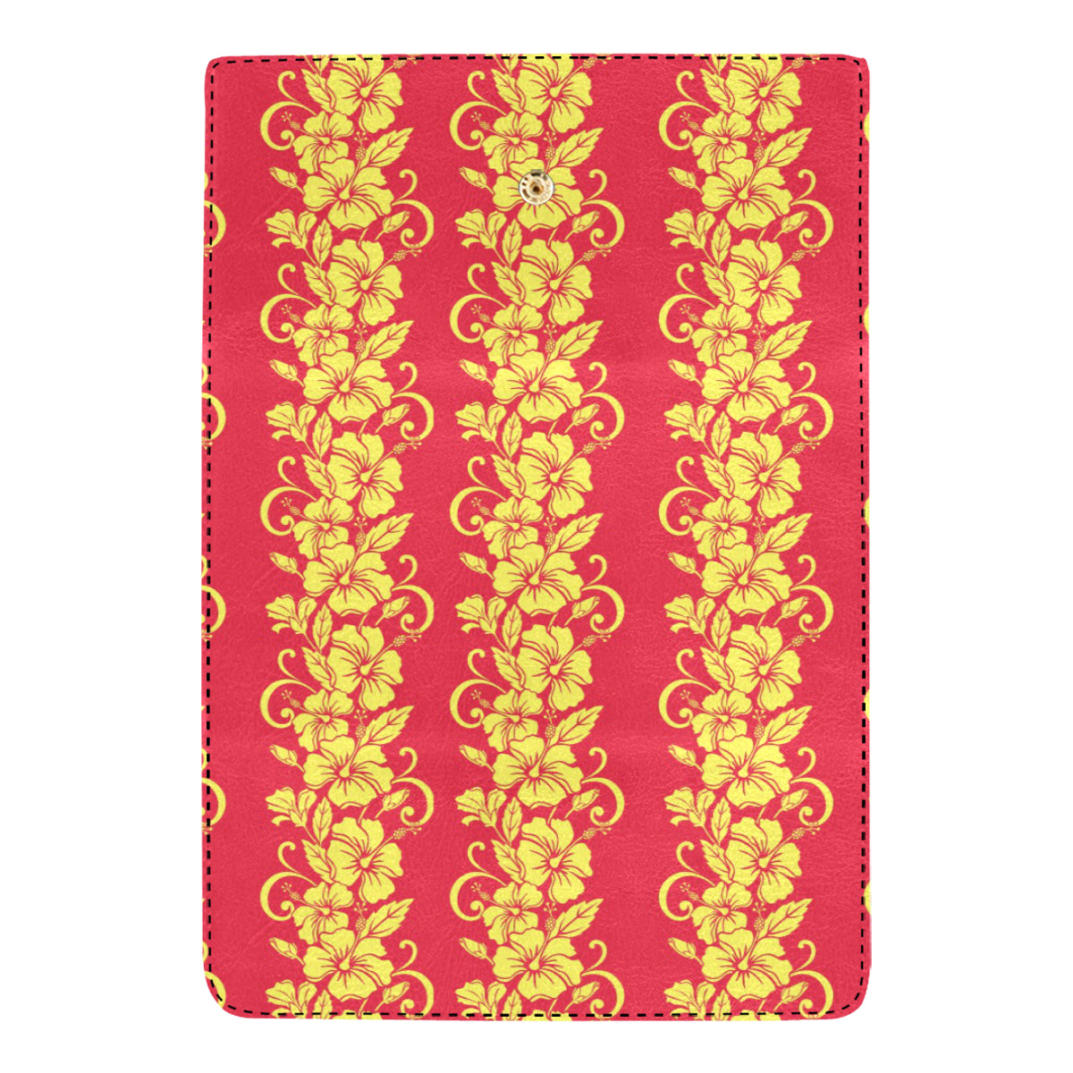 Orange Hibiscus Pattern Print Design HB018 Women's Trifold Wallet