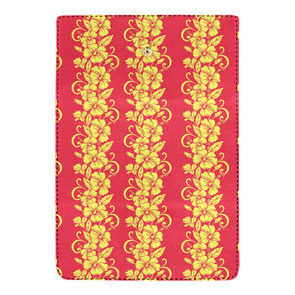 Orange Hibiscus Pattern Print Design HB018 Women's Trifold Wallet