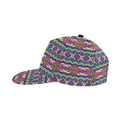 Aztec Pink Geometric Print Pattern Snapback Cap