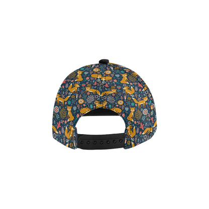 Fox Cute Jungle Print Pattern Snapback Cap