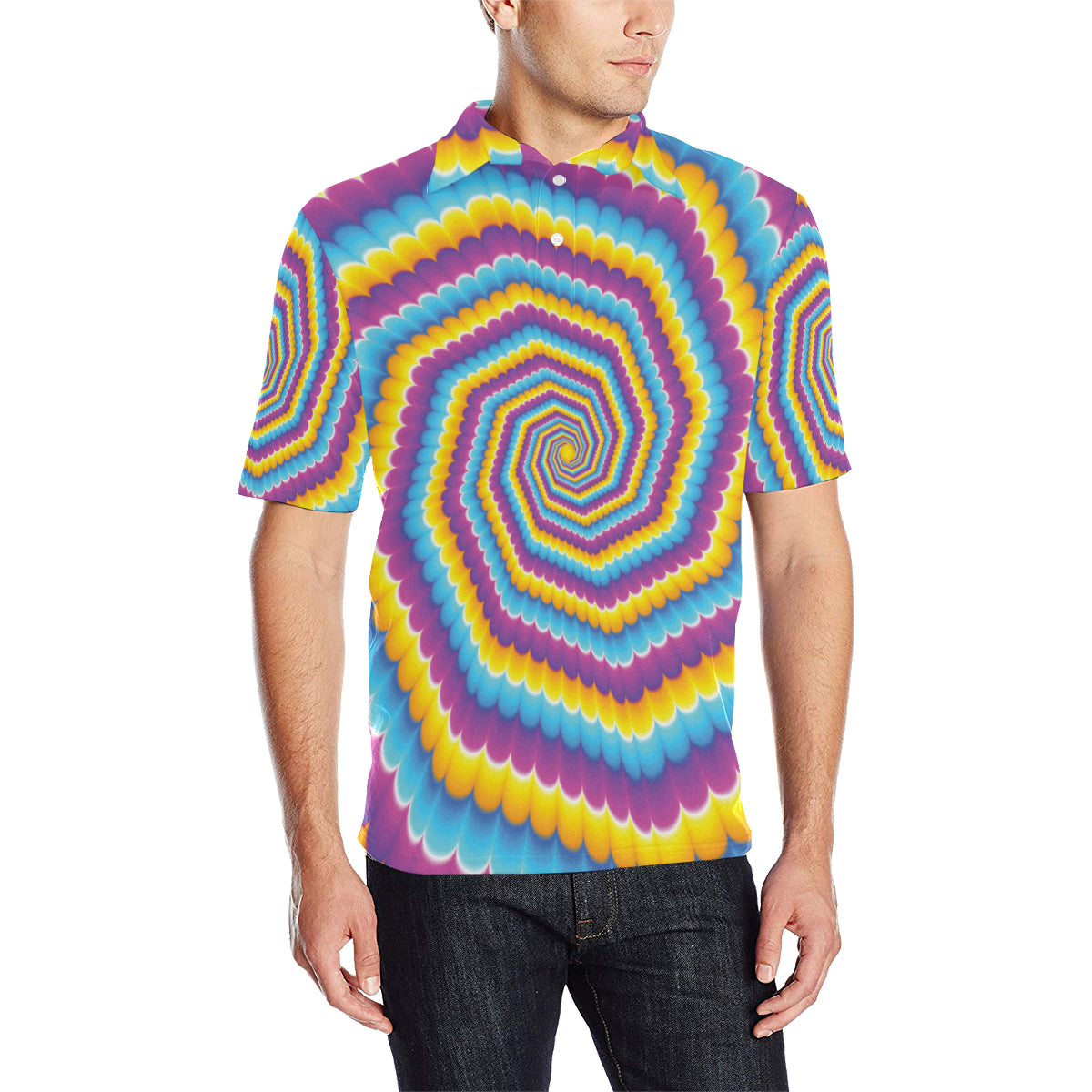 Optical illusion Pattern Print Design A04 Men Polo Shirt