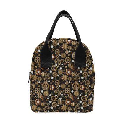 Steampunk Butterfly Design Themed Print Insulated Lunch Bag