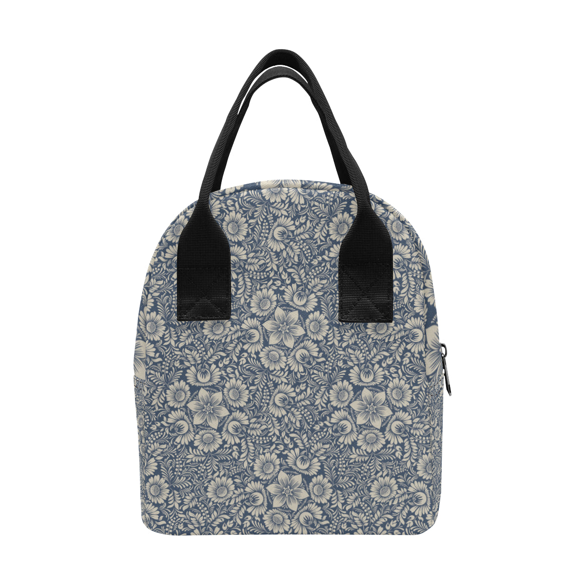 Elegant Floral Print Pattern Insulated Lunch Bag