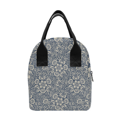 Elegant Floral Print Pattern Insulated Lunch Bag