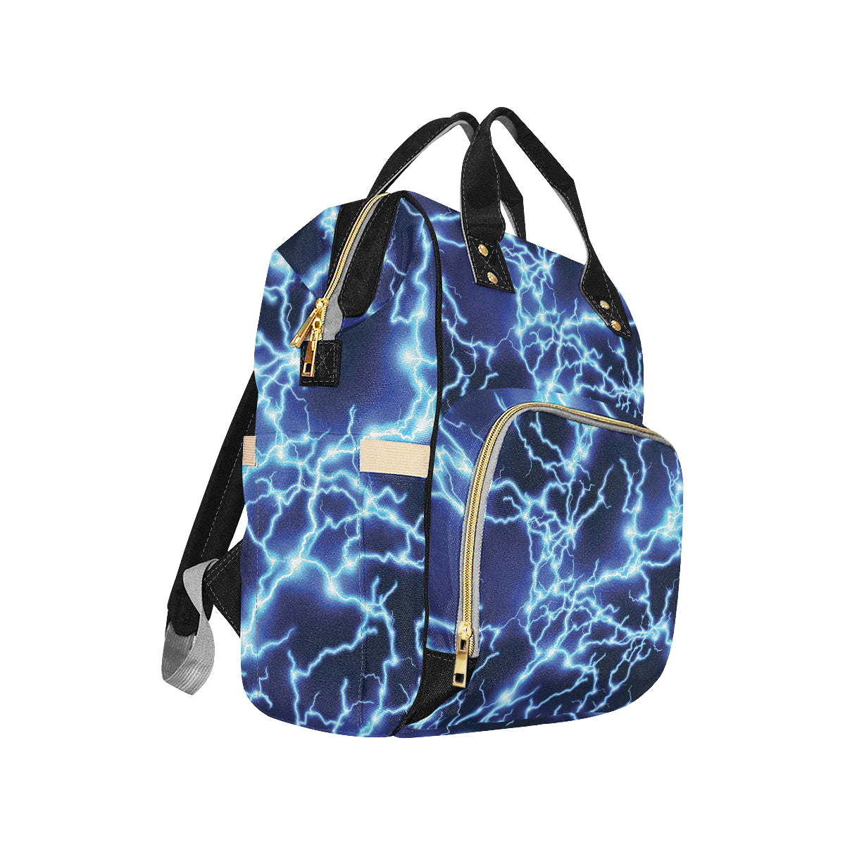 Lightning Thunder Pattern Print Design 04 Diaper Bag Backpack