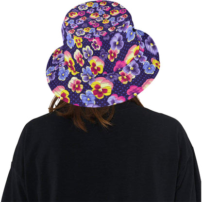 Pansy Pattern Print Design PS04 Unisex Bucket Hat