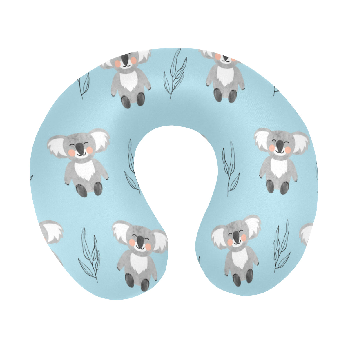 Koala Pattern Print Design 01 U-Shaped Travel Neck Pillow