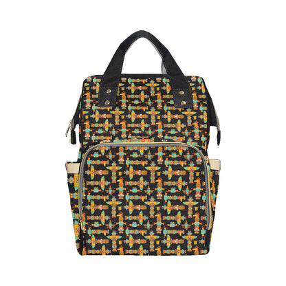 Totem Pole Cartoon Print Diaper Bag Backpack