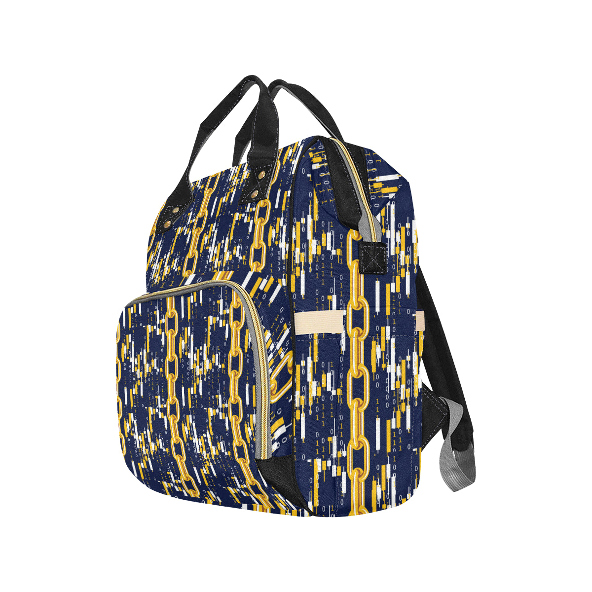 Cryptocurrency Chain Pattern Print Design 03 Diaper Bag Backpack