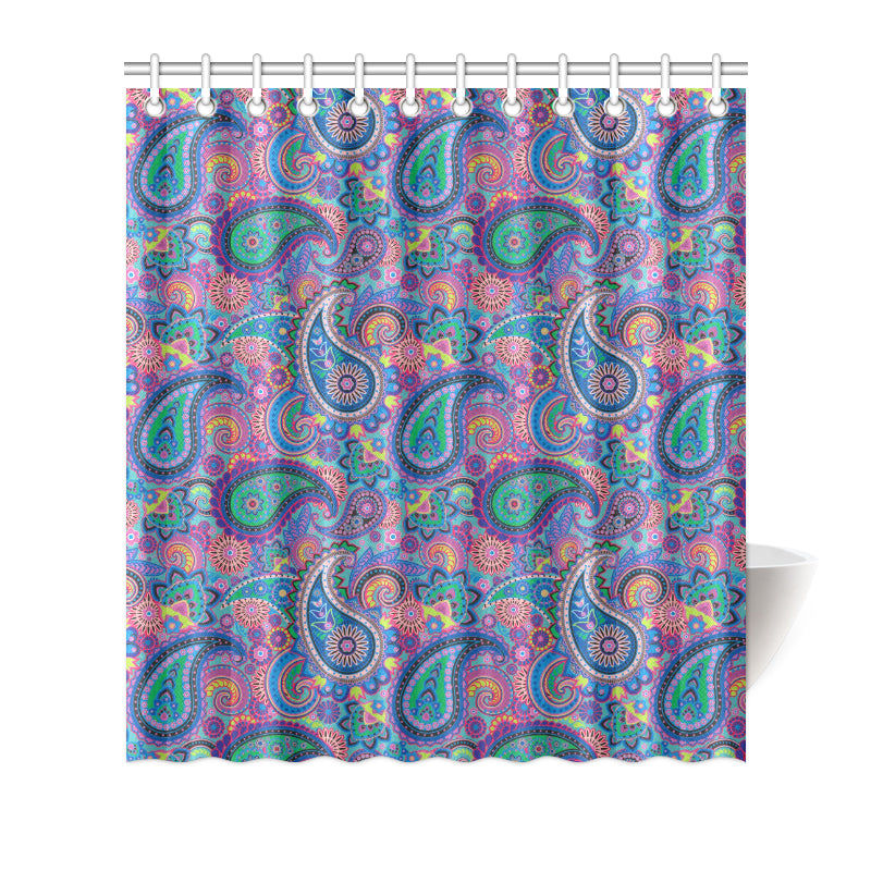 Paisley Colorful Pattern Print Design A02 Shower Curtain