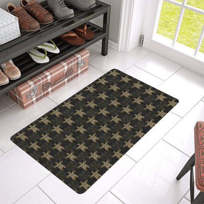 Gold Tribal Turtle Polynesian Design Rubber Doormat