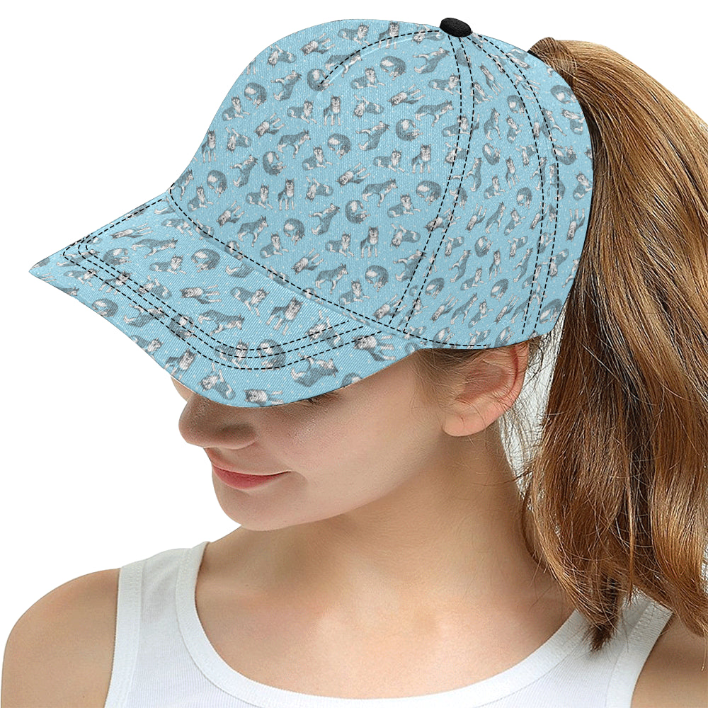 Wolf Design Print Pattern Snapback Cap