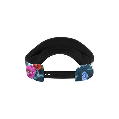 Floral Blue Themed Print Unisex Sun Visor