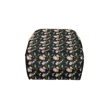 Hummingbird Flower Themed Print Diaper Bag Backpack
