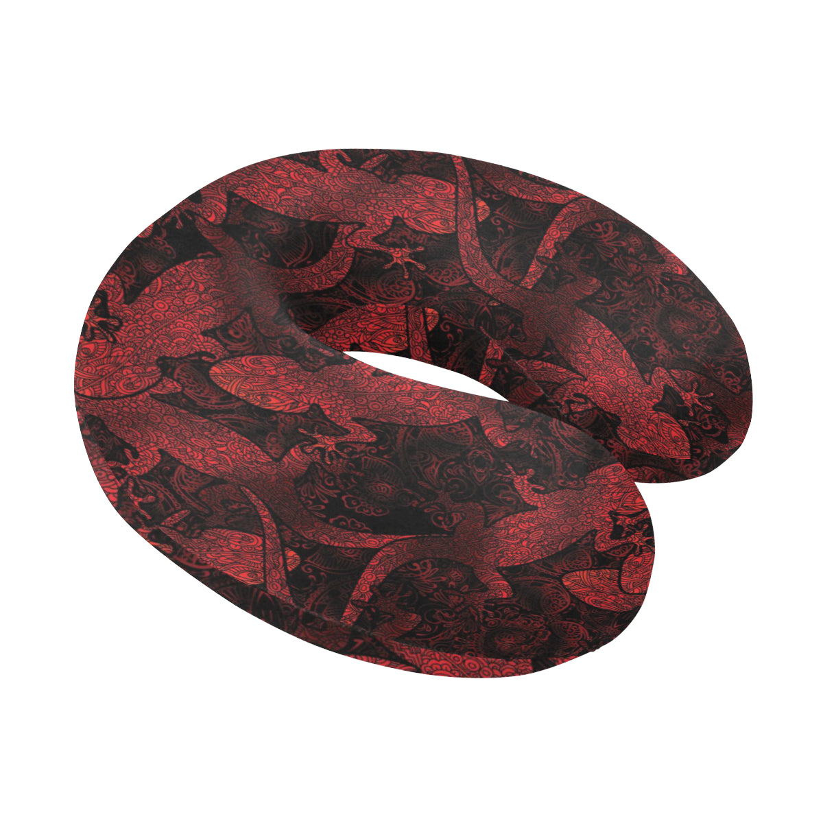 Gecko Pattern Print Design 04 U-Shaped Travel Neck Pillow