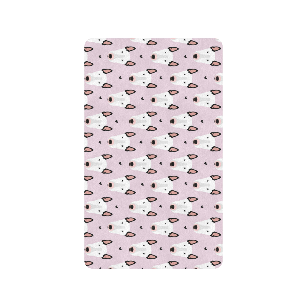 Bull Terrier Pink Print Pattern Rubber Doormat