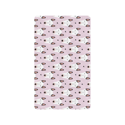 Bull Terrier Pink Print Pattern Rubber Doormat