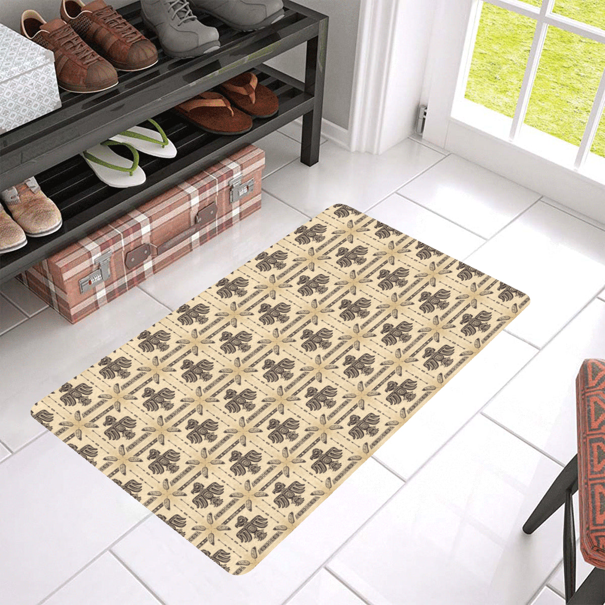 Native American Themed Design Print Rubber Doormat