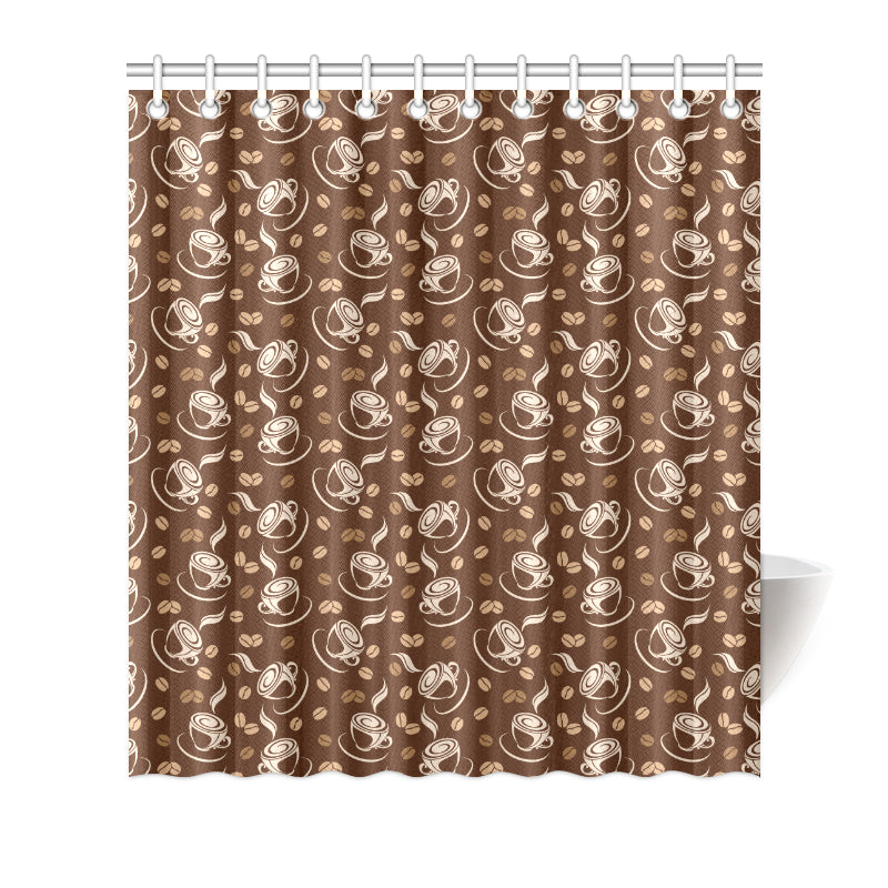 Coffee Pattern Print Design 03 Shower Curtain