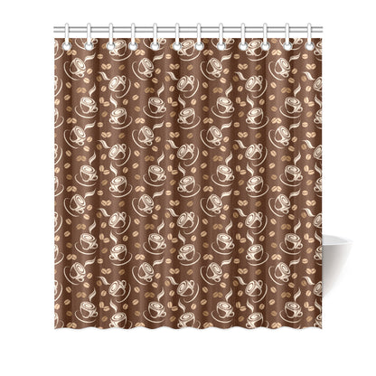 Coffee Pattern Print Design 03 Shower Curtain