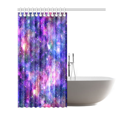 Galaxy Night Stardust Space Print Shower Curtain