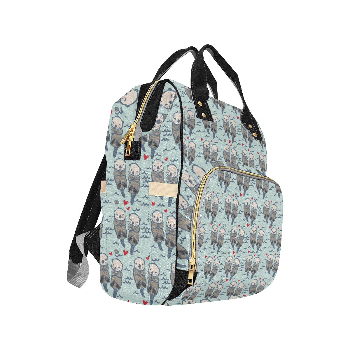 Sea Otter Pattern Print Design 03 Diaper Bag Backpack