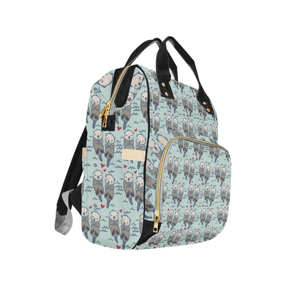 Sea Otter Pattern Print Design 03 Diaper Bag Backpack