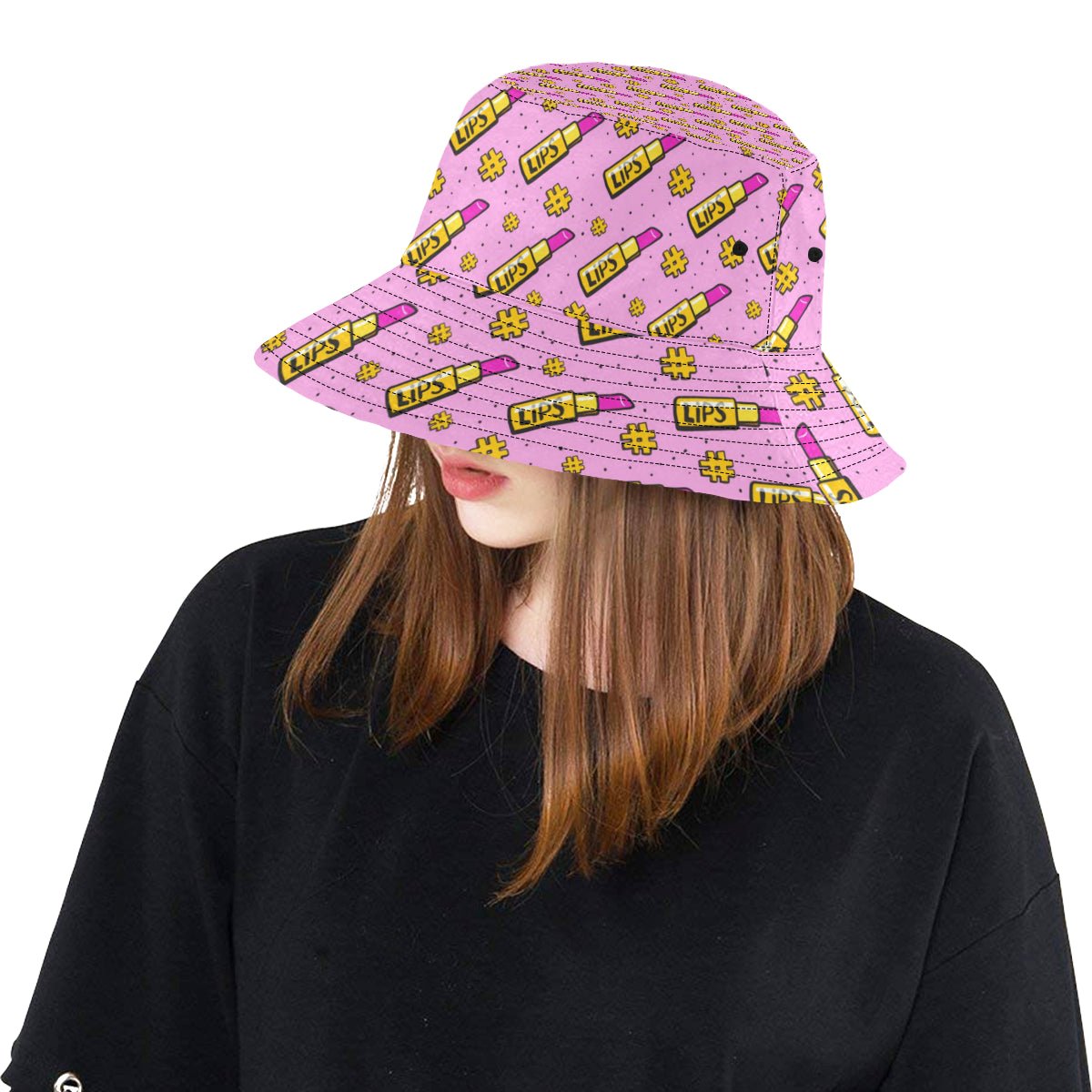 Lipstick Pattern Print Design LT03 Unisex Bucket Hat