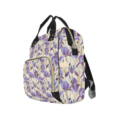 Iris Pattern Print Design IR02 Diaper Bag Backpack
