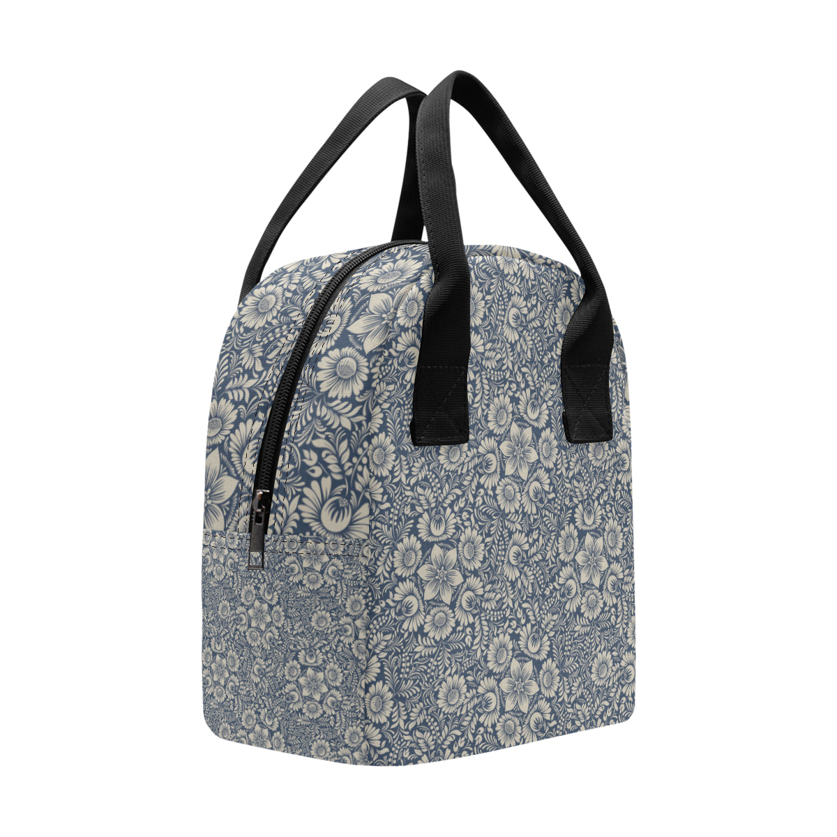 Elegant Floral Print Pattern Insulated Lunch Bag