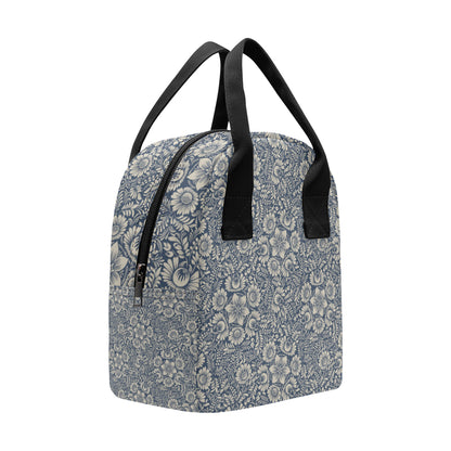 Elegant Floral Print Pattern Insulated Lunch Bag