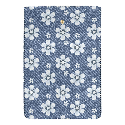 Jean Flower Pattern Print Design 03 Women's Trifold Wallet