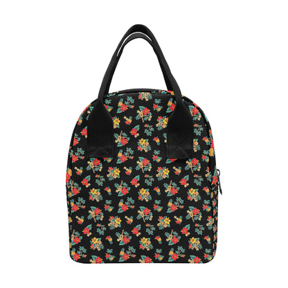 Hawaiian Flower Themed Print Insulated Lunch Bag