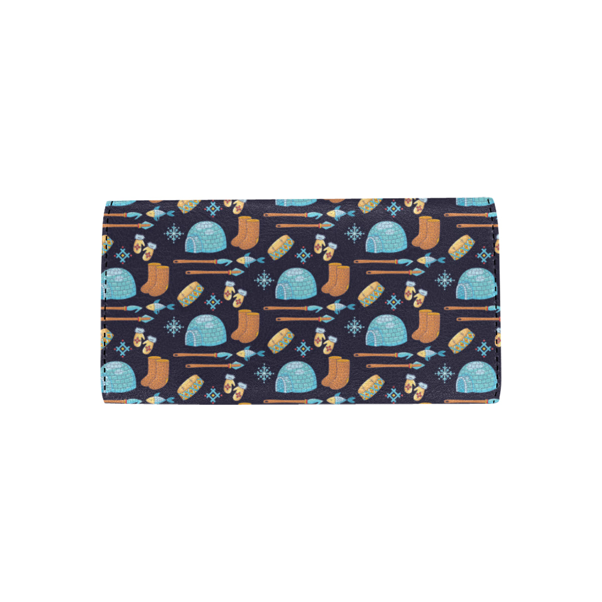 Eskimo Pattern Print Design 02 Women's Trifold Wallet