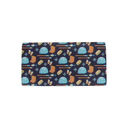 Eskimo Pattern Print Design 02 Women's Trifold Wallet