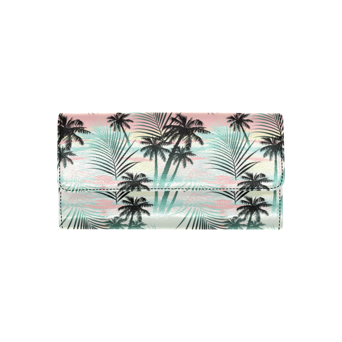 Palm Tree Pattern Print Design A03 Women's Trifold Wallet