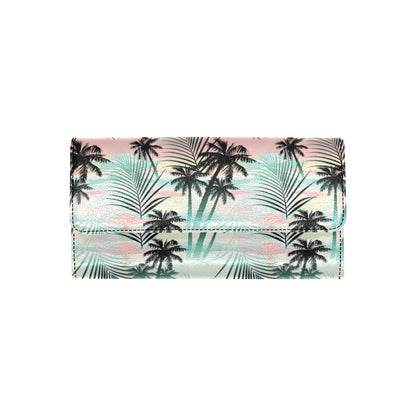 Palm Tree Pattern Print Design A03 Women's Trifold Wallet