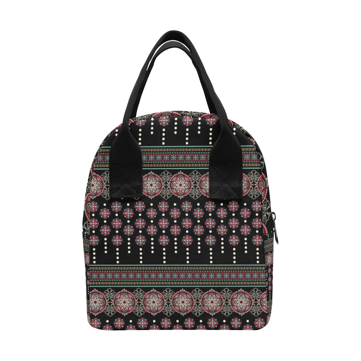 Ethnic Dot Style Print Pattern Insulated Lunch Bag