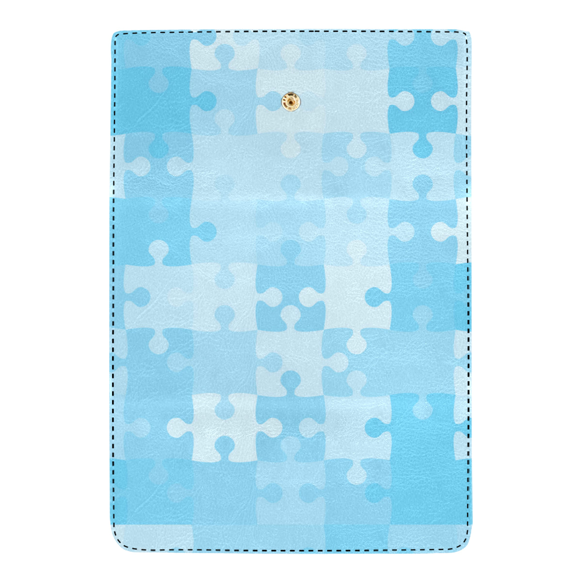 Puzzle Blue Pattern Print Design A04 Women's Trifold Wallet
