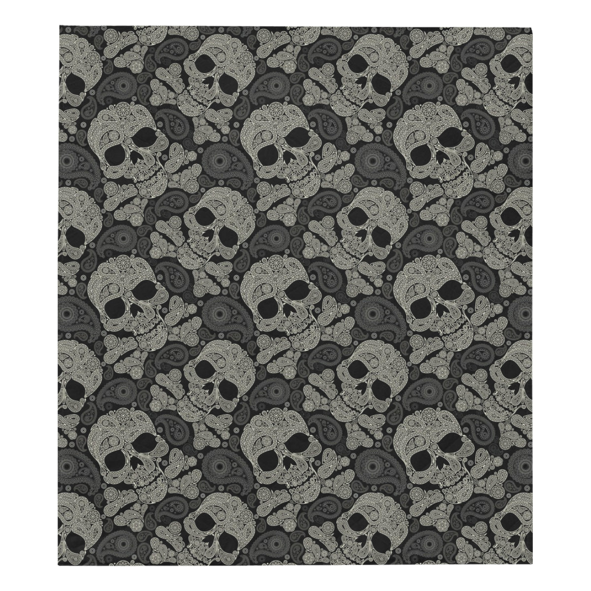 Paisley Skull Pattern Print Design A01 Premium Quilt