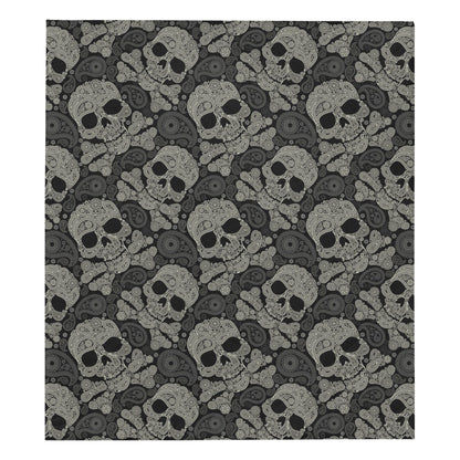Paisley Skull Pattern Print Design A01 Premium Quilt